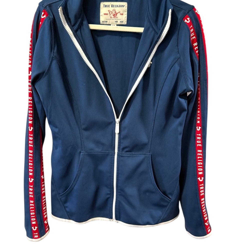 True Religion Navy Jacket with Red Accents XL